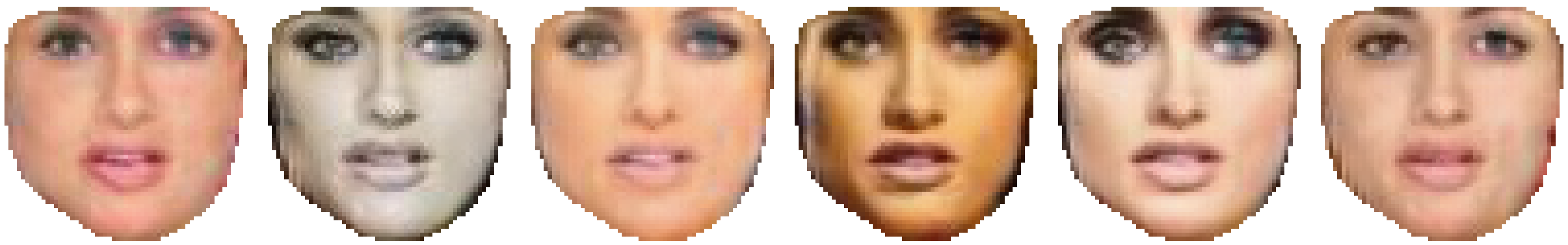 Different generated female appearances sharing the same facial geometry